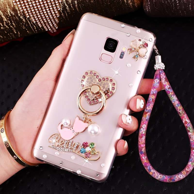 Samsung Galaxy J6 Fluide Doux Or Strass Ornements Suspendus Coque De Téléphone Protection