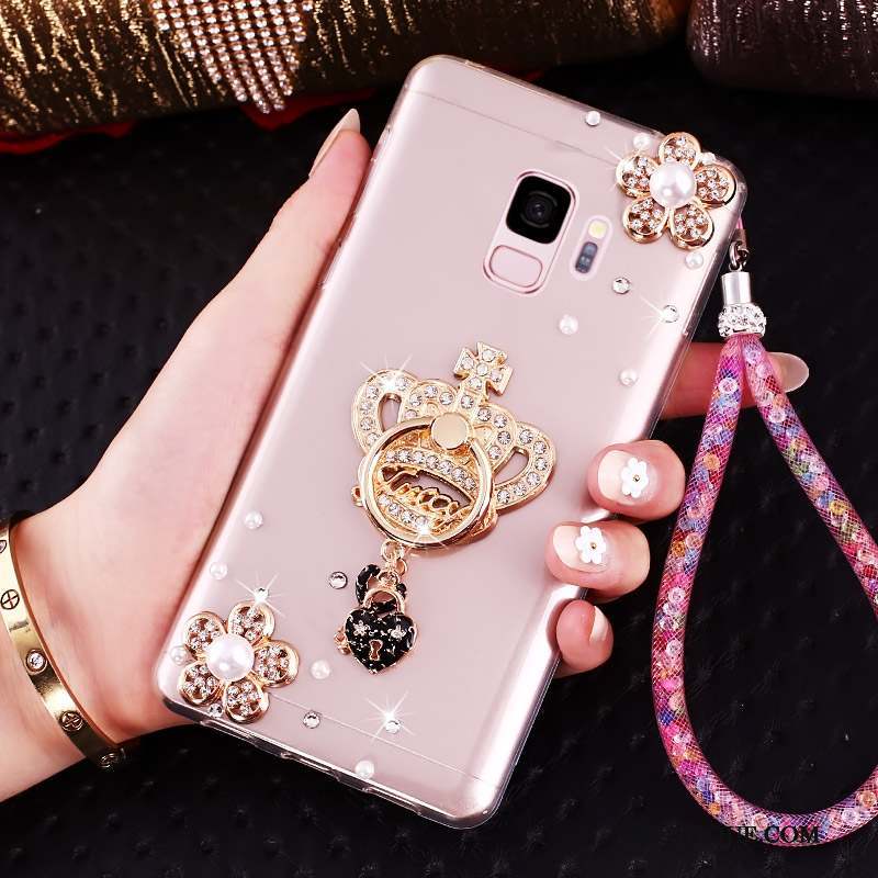 Samsung Galaxy J6 Fluide Doux Or Strass Ornements Suspendus Coque De Téléphone Protection