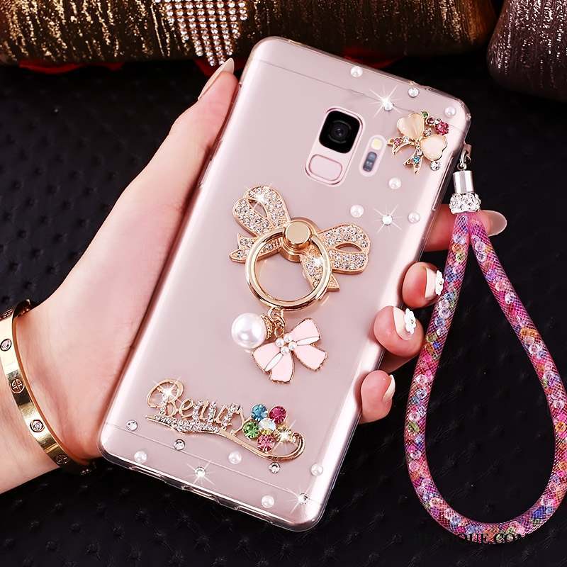 Samsung Galaxy J6 Fluide Doux Or Strass Ornements Suspendus Coque De Téléphone Protection