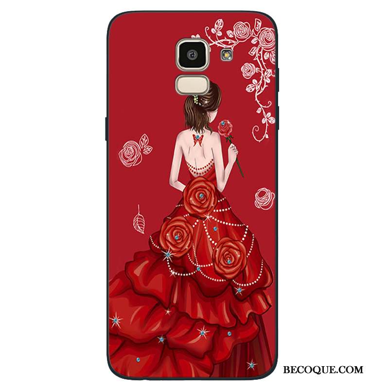 Samsung Galaxy J6 Incassable Rouge Coque De Téléphone Étui Protection Silicone