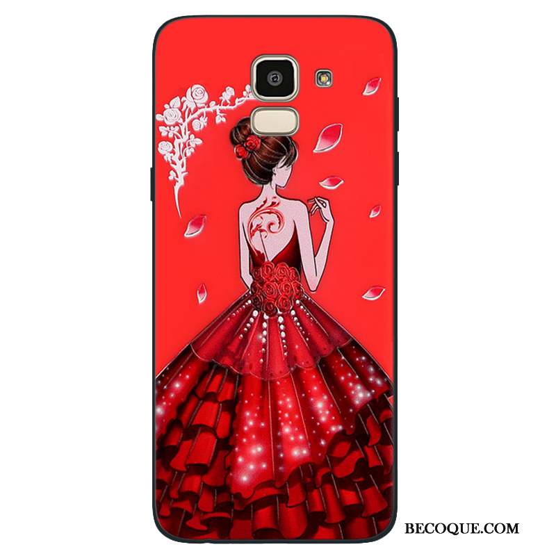 Samsung Galaxy J6 Incassable Rouge Coque De Téléphone Étui Protection Silicone