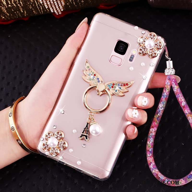 Samsung Galaxy J6 Or Incruster Strass Anneau Protection Étui Coque De Téléphone