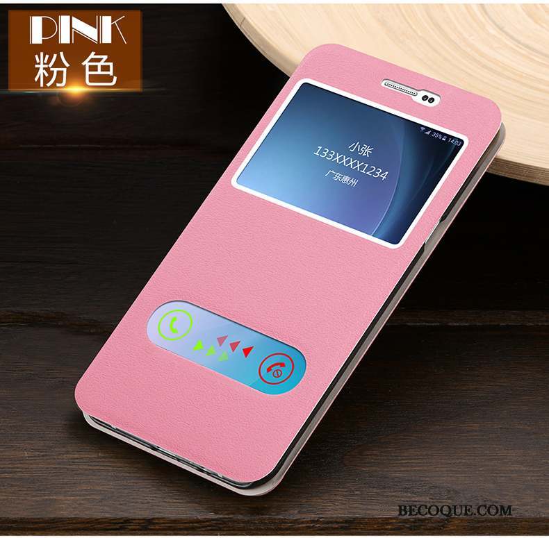 Samsung Galaxy J7 2015 Clamshell Étui Coque Rose Nouveau Étui En Cuir