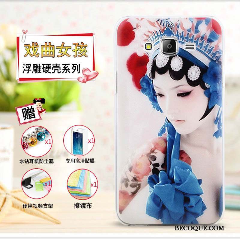 Samsung Galaxy J7 2015 Coque Protection Étui Dessin Animé Multicolore Gaufrage Mince