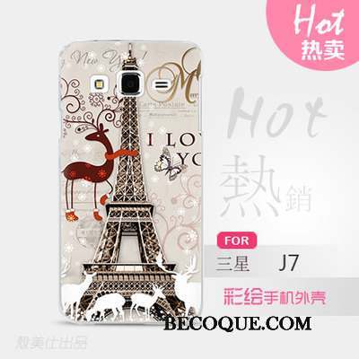 Samsung Galaxy J7 2015 Coque Téléphone Portable Étui Protection Très Mince Dessin Animé Violet