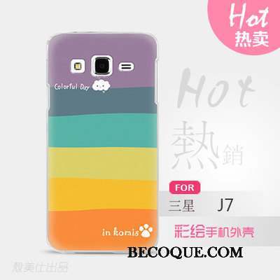 Samsung Galaxy J7 2015 Coque Téléphone Portable Étui Protection Très Mince Dessin Animé Violet