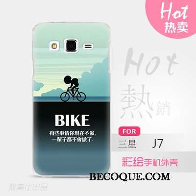 Samsung Galaxy J7 2015 Coque Téléphone Portable Étui Protection Très Mince Dessin Animé Violet