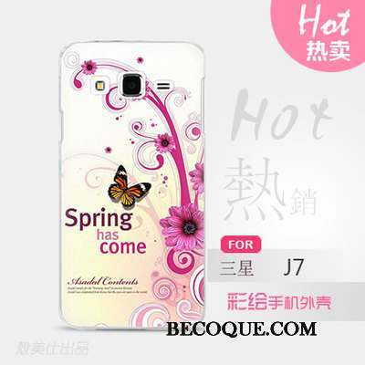 Samsung Galaxy J7 2015 Coque Téléphone Portable Étui Protection Très Mince Dessin Animé Violet