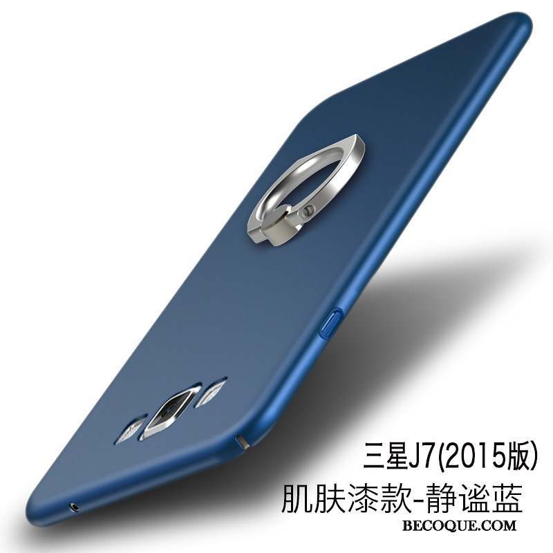 Samsung Galaxy J7 2015 Coque Étui Délavé En Daim Bleu Membrane Incassable