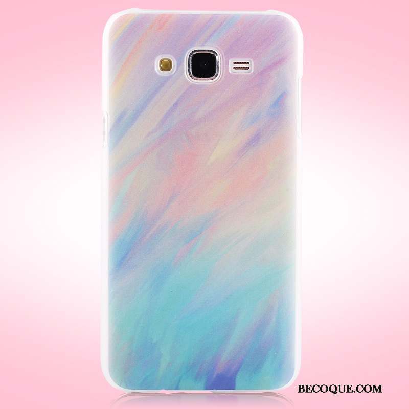 Samsung Galaxy J7 2015 Coque Étui Multicolore Difficile Tendance Délavé En Daim Protection