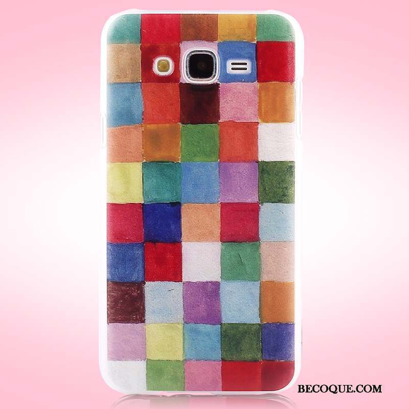 Samsung Galaxy J7 2015 Coque Étui Multicolore Difficile Tendance Délavé En Daim Protection