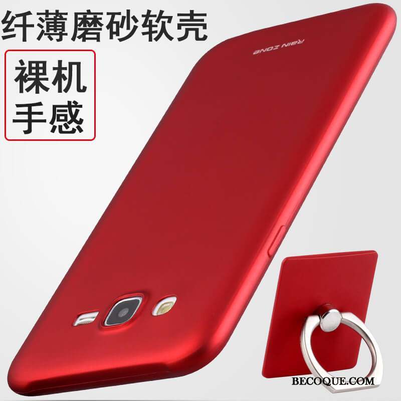 Samsung Galaxy J7 2015 Fluide Doux Rouge Tout Compris Étui Silicone Coque De Téléphone