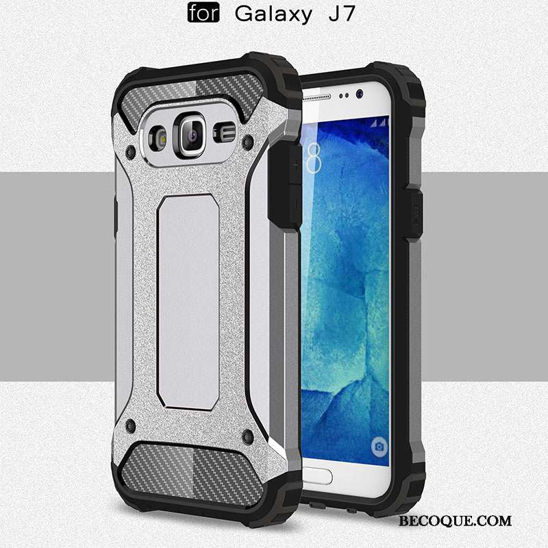 Samsung Galaxy J7 2015 Incassable Protection Bleu Fluide Doux Coque De Téléphone Silicone
