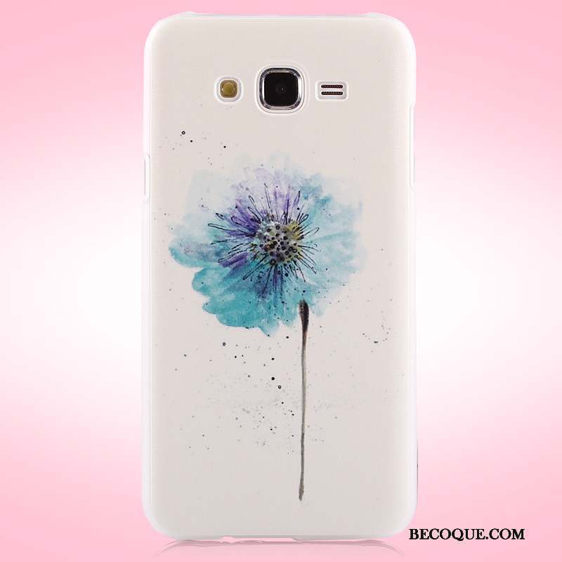 Samsung Galaxy J7 2015 Mince Coque De Téléphone Délavé En Daim Étui Multicolore Fleurs
