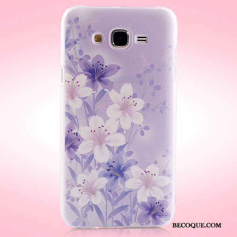 Samsung Galaxy J7 2015 Mince Coque De Téléphone Délavé En Daim Étui Multicolore Fleurs