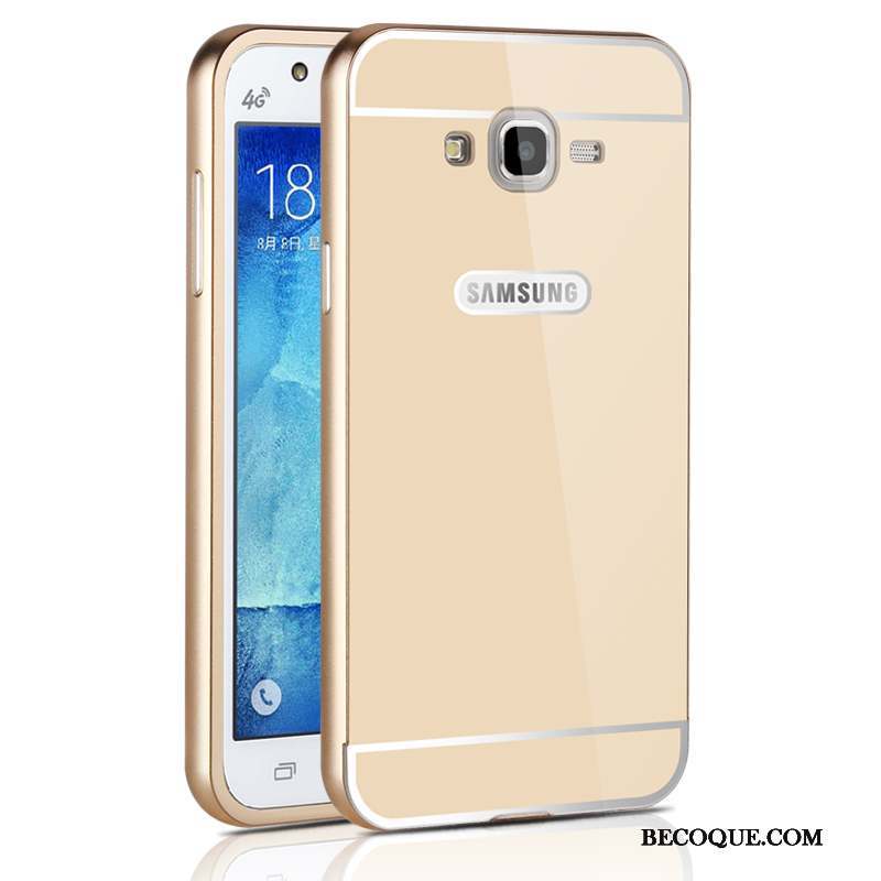 Samsung Galaxy J7 2015 Noir Couvercle Arrière Étui Métal Coque Difficile
