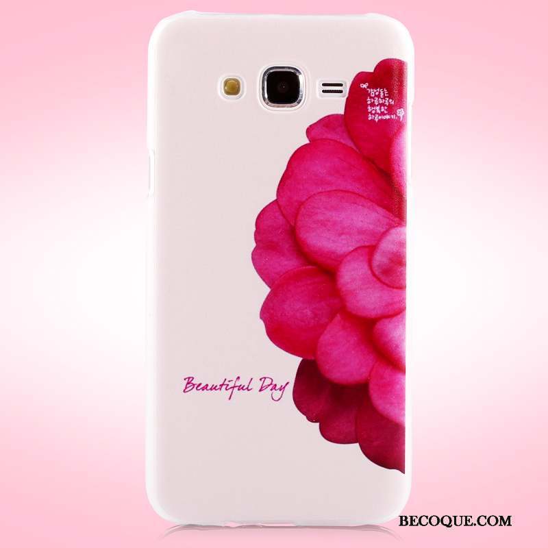 Samsung Galaxy J7 2015 Protection Coque De Téléphone Étui Fleurs Délavé En Daim