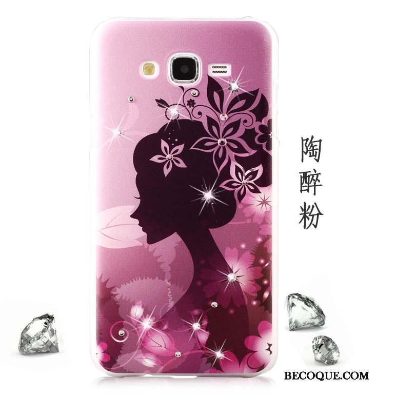 Samsung Galaxy J7 2015 Strass Coque Violet Tendance Peinture De Téléphone