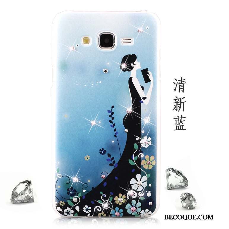 Samsung Galaxy J7 2015 Strass Coque Violet Tendance Peinture De Téléphone