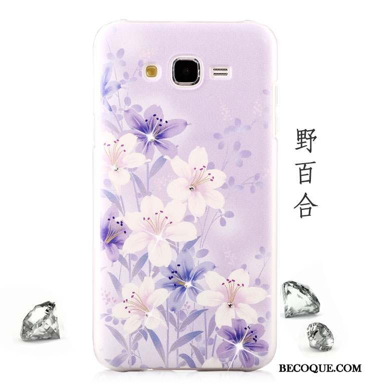 Samsung Galaxy J7 2015 Strass Coque Violet Tendance Peinture De Téléphone