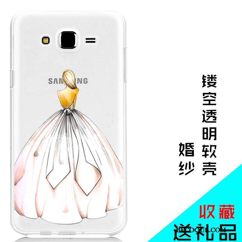 Samsung Galaxy J7 2015 Téléphone Portable Coque De Téléphone Protection Silicone Transparent Violet