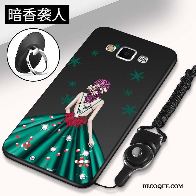 Samsung Galaxy J7 2015 Étui Coque De Téléphone Silicone Tendance Noir Téléphone Portable