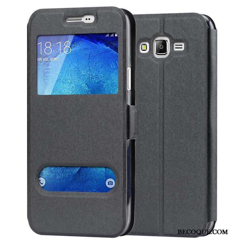 Samsung Galaxy J7 2015 Étui Coque De Téléphone Téléphone Portable Protection Bleu Étui En Cuir