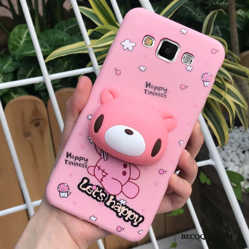 Samsung Galaxy J7 2015 Étui Cou Suspendu Silicone Téléphone Portable Coque De Téléphone Rose