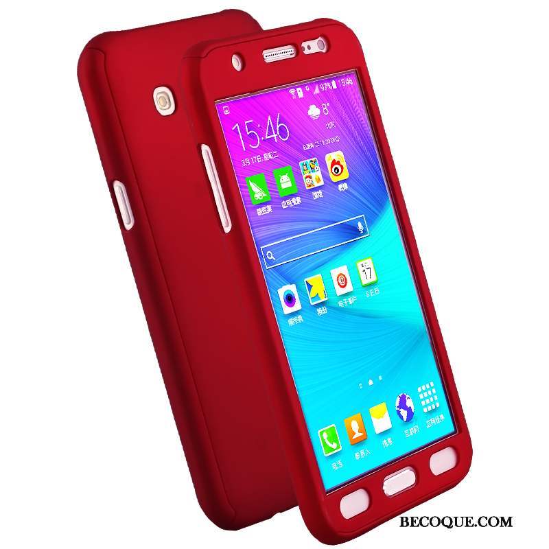 Samsung Galaxy J7 2016 Coque De Téléphone Tout Compris Simple Incassable Étui Rouge