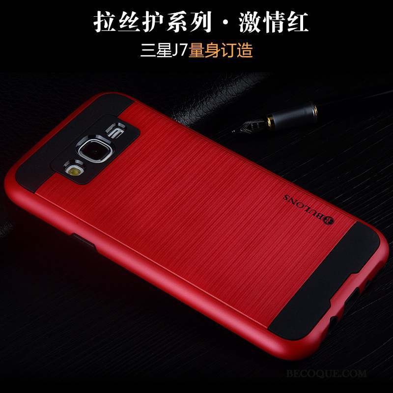 Samsung Galaxy J7 2016 Coque Fluide Doux Rouge Étui Tendance Incassable Silicone