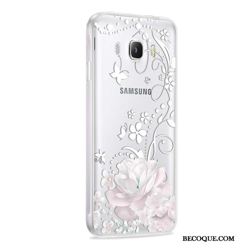 Samsung Galaxy J7 2016 Coque Incassable Rose Étui Gris Fluide Doux Silicone
