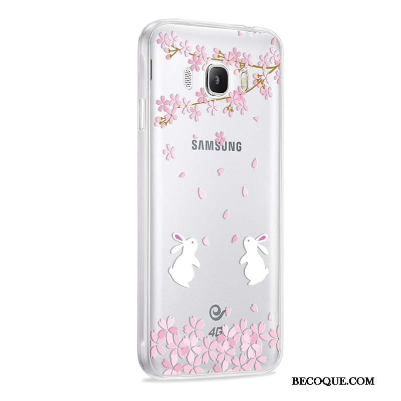 Samsung Galaxy J7 2016 Coque Incassable Rose Étui Gris Fluide Doux Silicone