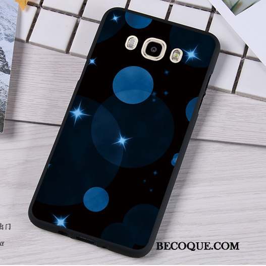 Samsung Galaxy J7 2016 Coque Noir Protection Fluide Doux Téléphone Portable Étui Une Agrafe