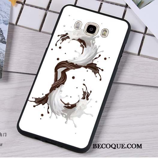 Samsung Galaxy J7 2016 Coque Noir Protection Fluide Doux Téléphone Portable Étui Une Agrafe