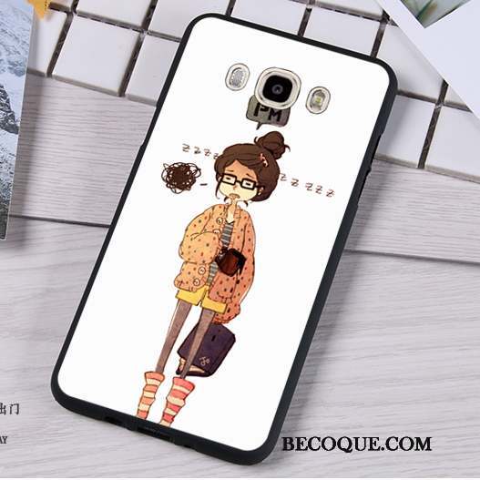 Samsung Galaxy J7 2016 Coque Silicone Protection Dessin Animé Étui Noir Téléphone Portable