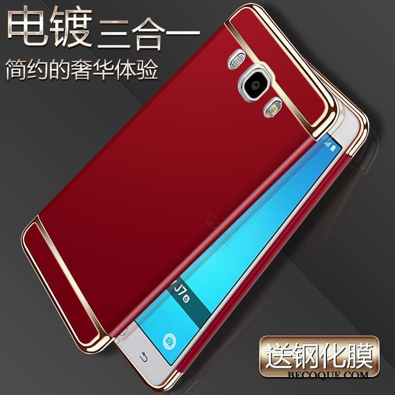 Samsung Galaxy J7 2016 Délavé En Daim Bleu Rouge Protection Tout Compris Coque De Téléphone