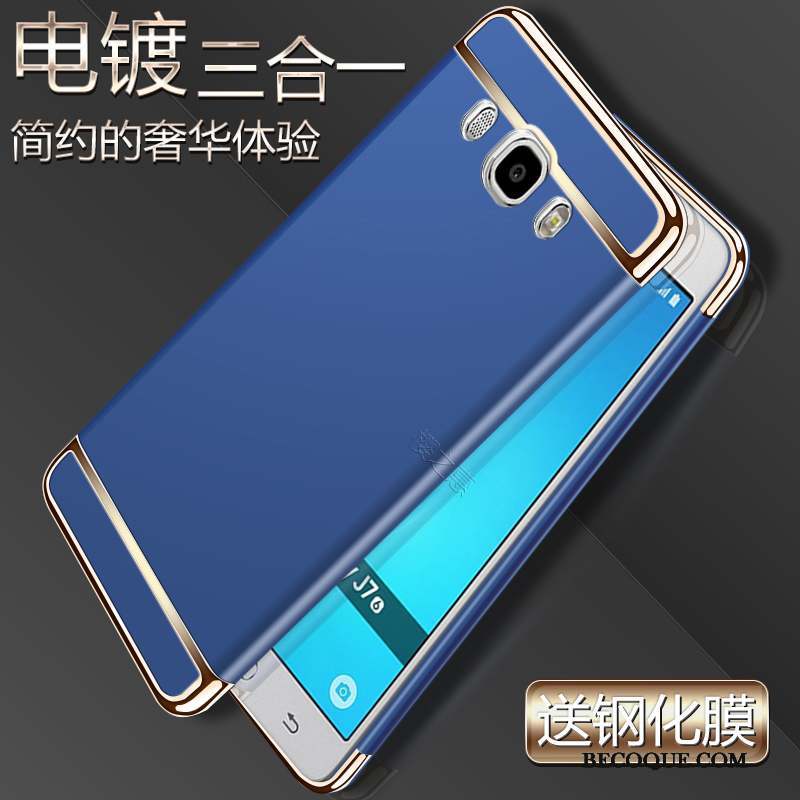 Samsung Galaxy J7 2016 Délavé En Daim Bleu Rouge Protection Tout Compris Coque De Téléphone