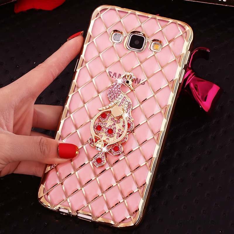 Samsung Galaxy J7 2016 Or Rose Une Agrafe Étui Anneau Protection Coque