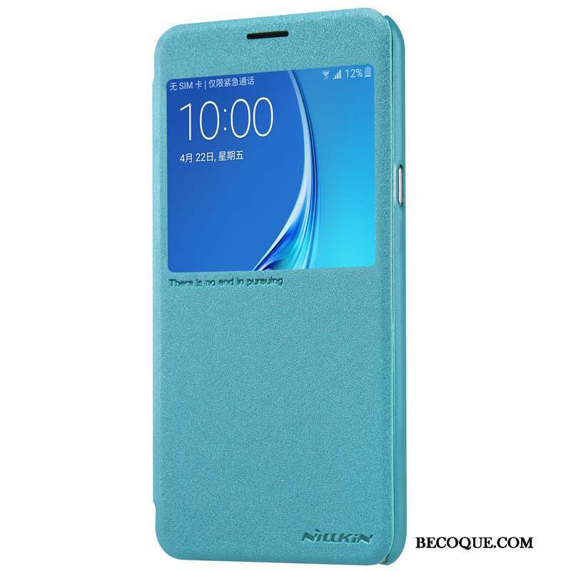 Samsung Galaxy J7 2016 Téléphone Portable Étui Coque Étui En Cuir Rouge Protection