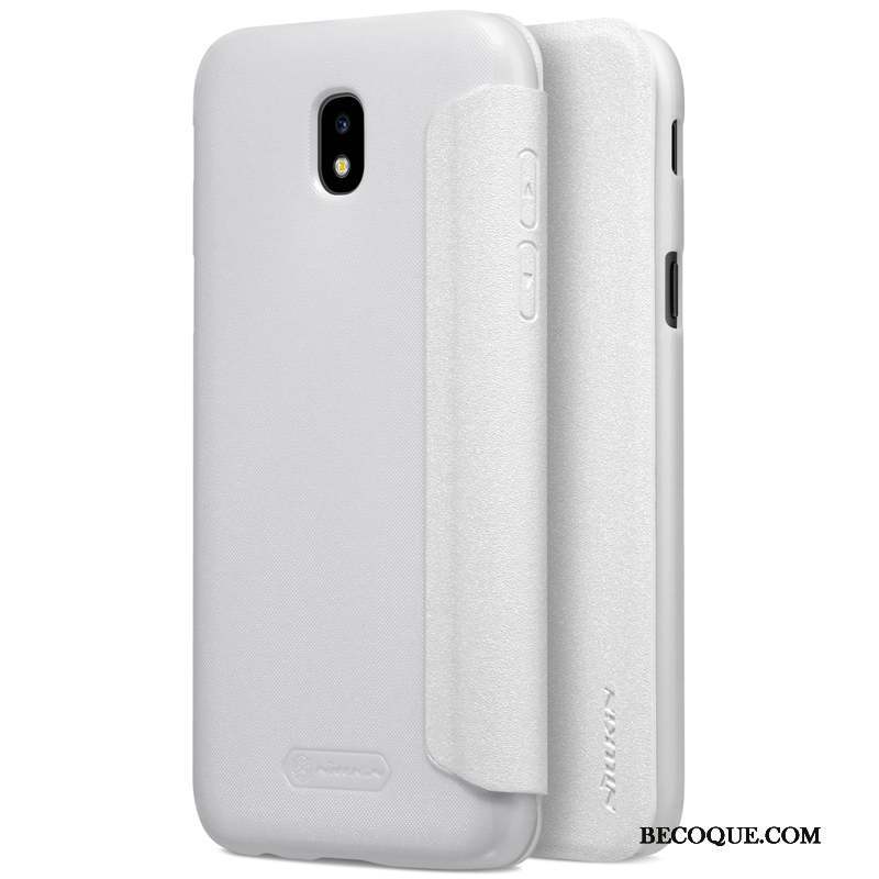 Samsung Galaxy J7 2017 Blanc Étui En Cuir Légères Coque Housse Protection