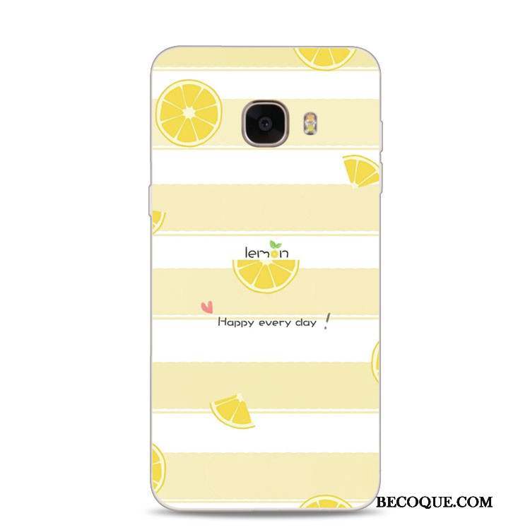 Samsung Galaxy J7 2017 Citron Fluide Doux Support Coque De Téléphone Gaufrage