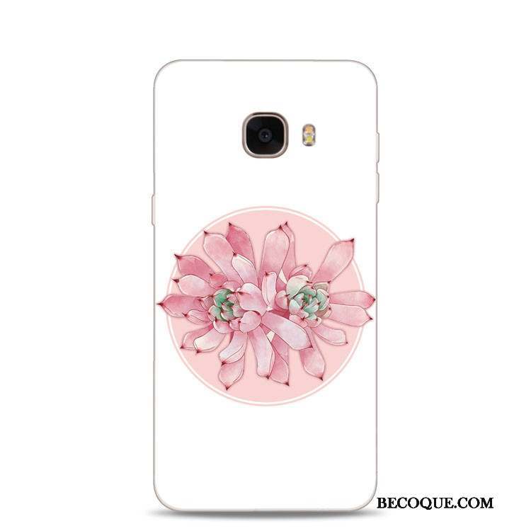 Samsung Galaxy J7 2017 Coque De Téléphone Rouge Rose Gaufrage Support Fleur De Pêche