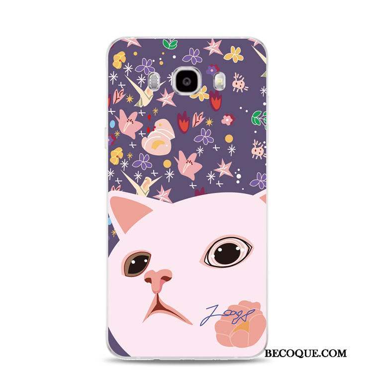 Samsung Galaxy J7 2017 Gaufrage Fluide Doux Support Coque Rose Fleur