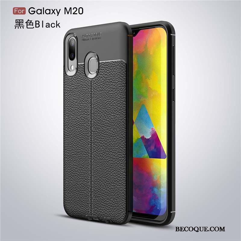 Samsung Galaxy M20 Coque Anneau Nouveau Tempérer Silicone Fluide Doux Cuir