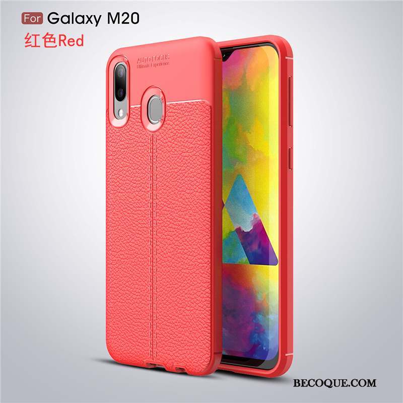 Samsung Galaxy M20 Coque Anneau Nouveau Tempérer Silicone Fluide Doux Cuir