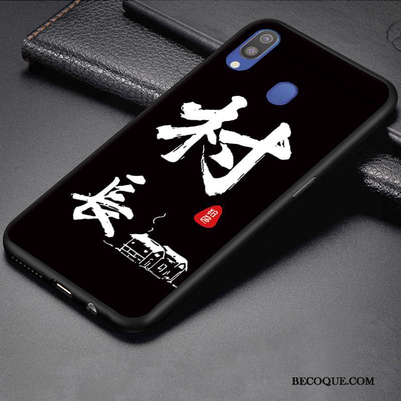 Samsung Galaxy M20 Coque Créatif Étui Incassable Tendance Fluide Doux Noir