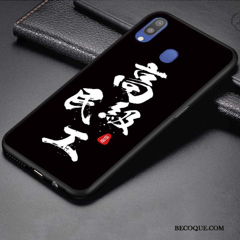 Samsung Galaxy M20 Coque Créatif Étui Incassable Tendance Fluide Doux Noir