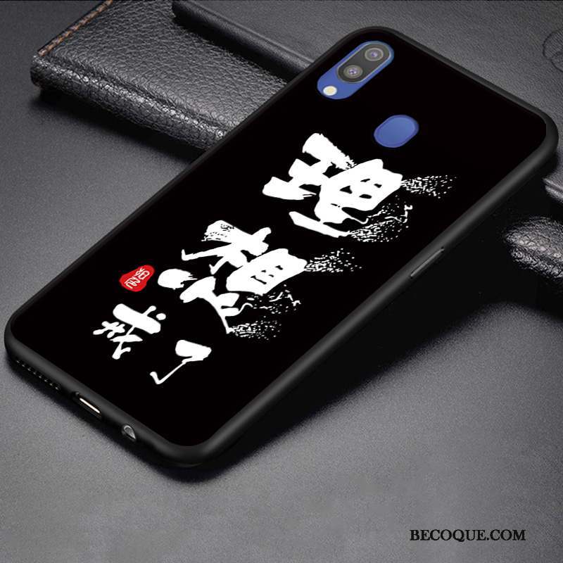 Samsung Galaxy M20 Coque Créatif Étui Incassable Tendance Fluide Doux Noir