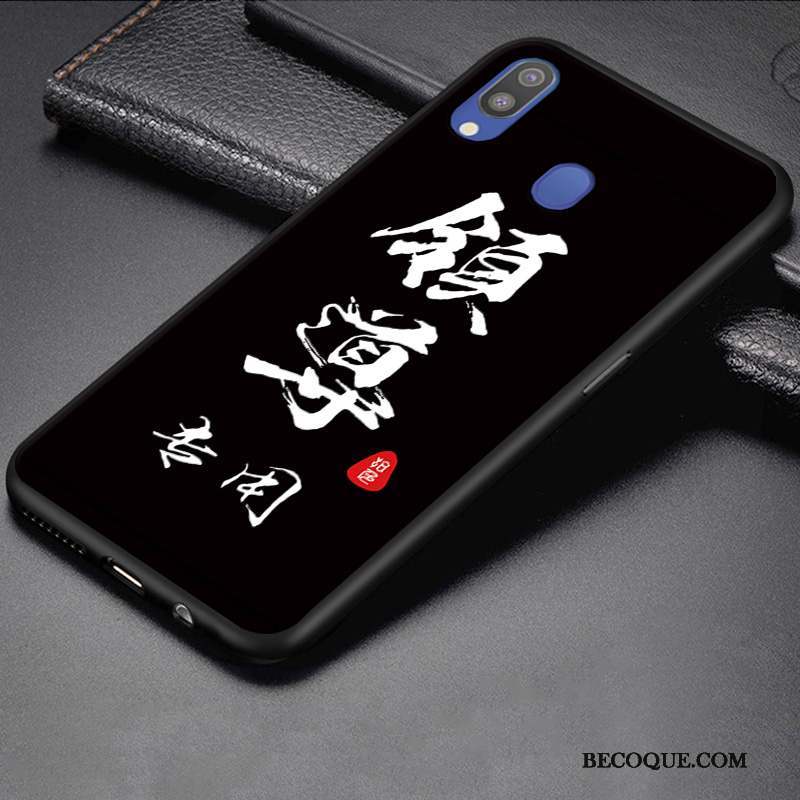 Samsung Galaxy M20 Coque Créatif Étui Incassable Tendance Fluide Doux Noir