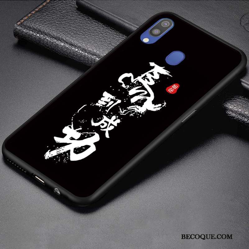 Samsung Galaxy M20 Coque Créatif Étui Incassable Tendance Fluide Doux Noir